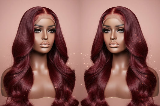 Wine Red Straight HD Lace Front Wig – 100% Brazilian Human Hair | Glueless | Pre-Plucked