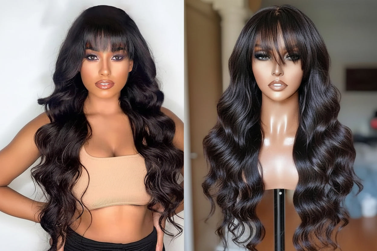 Natural Body Wave Full Machine Made Wig ,100% Human Hair.