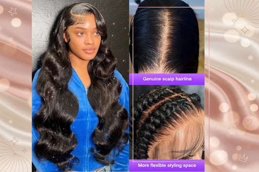 Front Human Hair Wigs Natural Color Body Wave Density