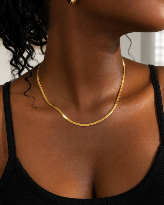 18k gold necklace stainless steel