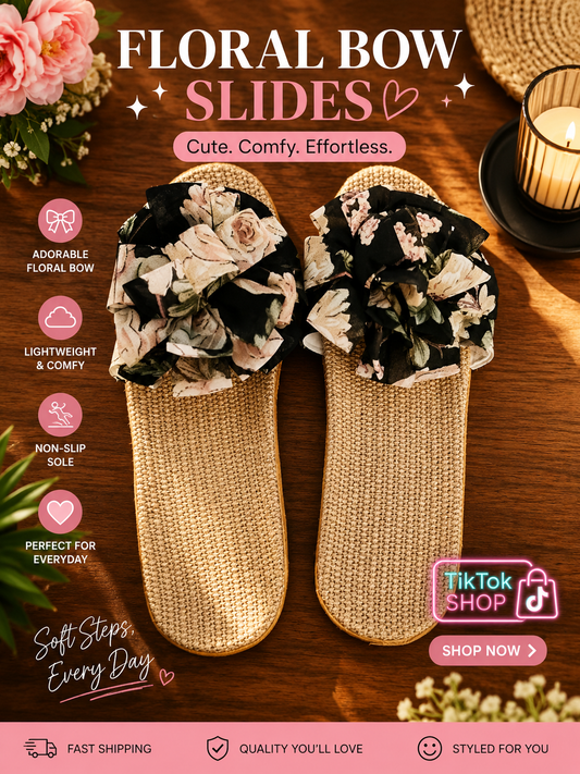 FLORAL BOW SLIDES