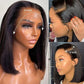 13x4 Lace Front Human Hair Bob Wig, Straight Natural Color  With 150 Percent Density