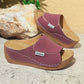 Summer Wedge Slides Slippers Fashion Fish Mouth Thick Bottom Roman Shoes Solid Color Beach Sandals For Women