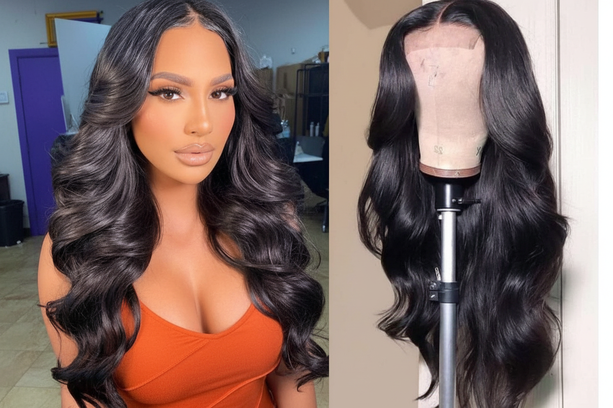 4x6 Lace Closure Wig Human Hair  Three-Dimensional Body Wave Density