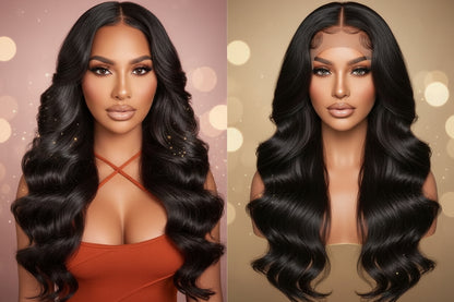 4x6 Lace Closure Wig Human Hair  Three-Dimensional Body Wave Density