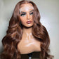 Brown 4x4 Lace Closure Wig Human Hair Color Body Wave Density