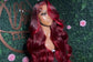 Wine Red Straight HD Lace Front Wig – 100% Brazilian Human Hair | Glueless | Pre-Plucked