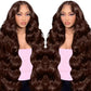 Wine Red HD Lace Front Wig – Vietnamese Straight Human Hair Glueless 150% Density  .