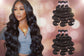 Human Hair Bundle Extensions Body Wave Natural Color