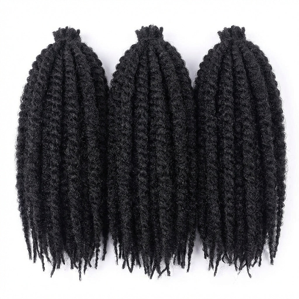 22” Soft Springy Afro Twist Hair – Pre-Separated & Pre-Fluffed | Crochet Hair for Passion Twists, Faux Locs & Natural Styles (1B)