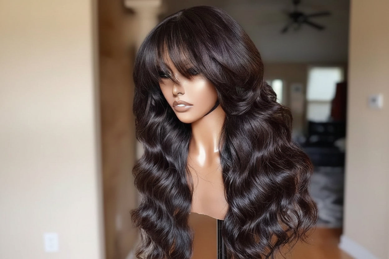 Natural Body Wave Full Machine Made Wig ,100% Human Hair.
