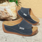 Summer Wedge Slides Slippers Fashion Fish Mouth Thick Bottom Roman Shoes Solid Color Beach Sandals For Women