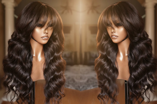 Natural Body Wave Full Machine Made Wig ,100% Human Hair.