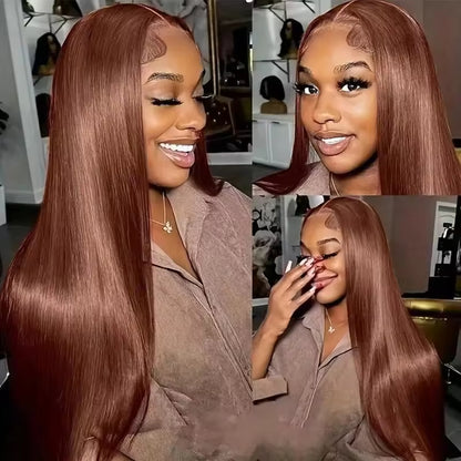 13x4 HD Lace Front Wig, Human Hair, Natural Brazilian Brown Wig, Unprocessed Virgin Wig.