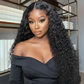 13x5 Lace Front,Water Wave,Middle Part,Natural Color,Human Hair Wig