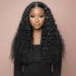 13x5 Lace Front,Water Wave,Middle Part,Natural Color,Human Hair Wig
