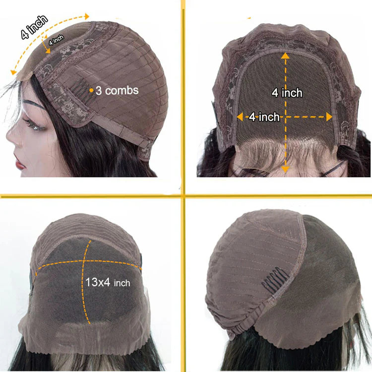Brown 4x4 Lace Closure Wig Human Hair Color Body Wave Density