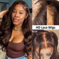Brown 4x4 Lace Closure Wig Human Hair Color Body Wave Density