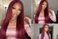 Wine Red Straight HD Lace Front Wig – 100% Brazilian Human Hair | Glueless | Pre-Plucked
