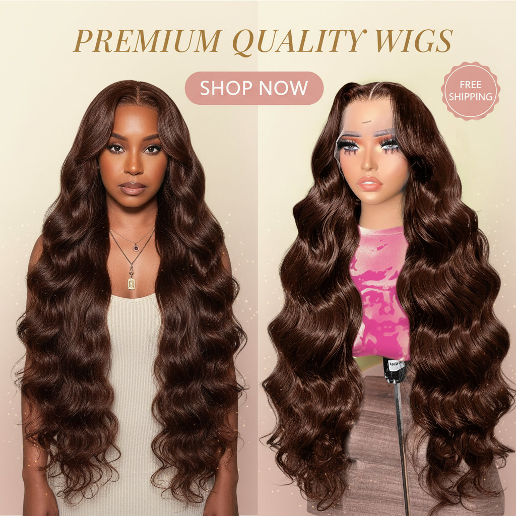 Brown Body 13 × 4 Lace Front - 💯 HUMAN Hair, Pre-Plucked , Natural Hairline