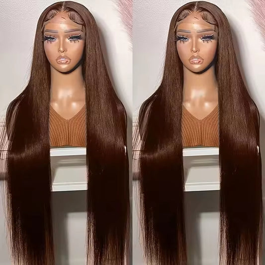 13x4 HD Lace Front Wig, Human Hair, Natural Brazilian Brown Wig, Unprocessed Virgin Wig.