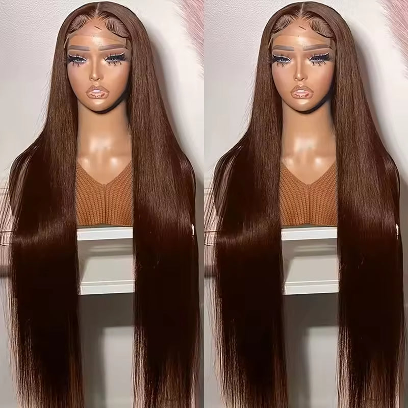 13x4 HD Lace Front Wig, Human Hair, Natural Brazilian Brown Wig, Unprocessed Virgin Wig.