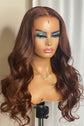 4x4 Lace Closure Human Hair Wig Chocolate Brown Body Wave 150% Density  Pre-Plucked Natural Hairline