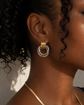 18k gold and silver earrings stainless steel